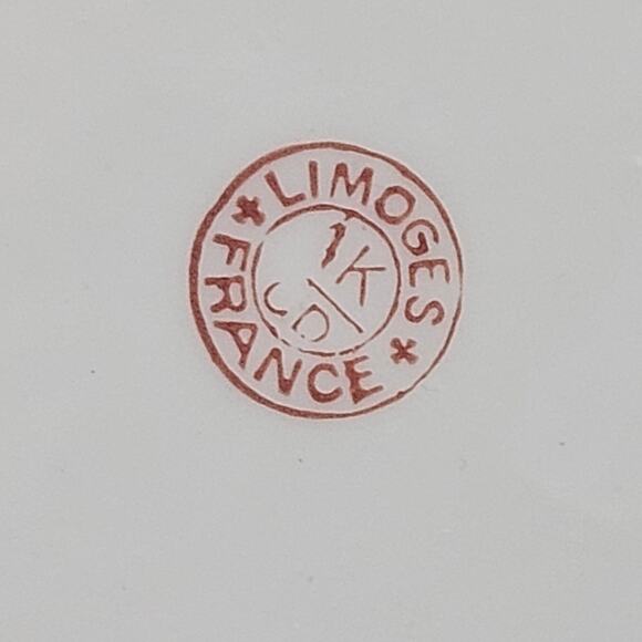 Antique AK/CD LIMOGES French Hand Painted Poppy Gold Trim Handled Cake Plate 10" - Picture 7 of 8